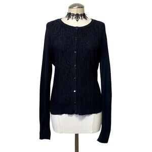 Merona Lace Front Button Down Cardigan Gothic Whimsygoth Emo Coquette Grunge